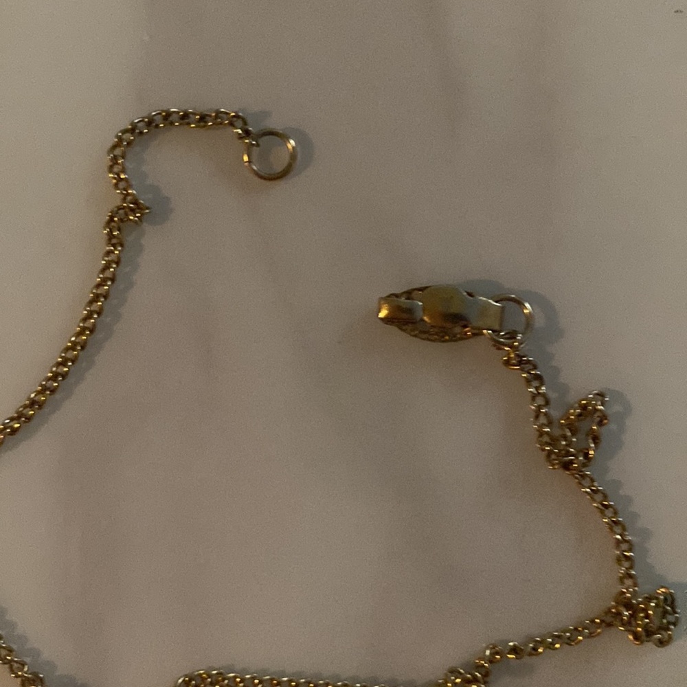Victorian style gold tone and blue stone necklace - Picture 5 of 5